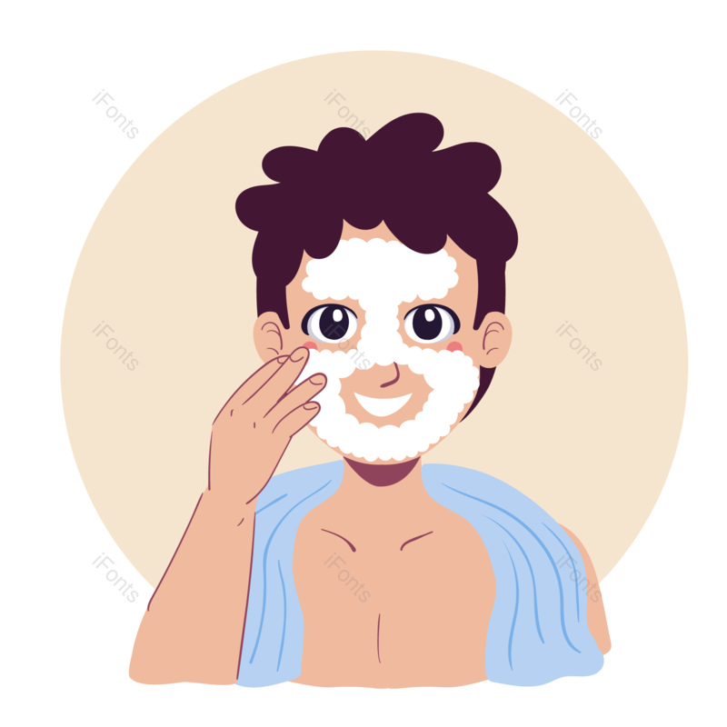 护理图片,化妆元素,美妆PNG,男孩免抠素材